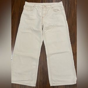 Long tan high waisted jeans